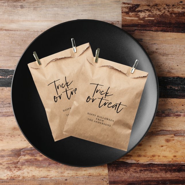 Modern Minimal Trick And Treat | Happy Halloween Favor Bag (Creator Uploaded)