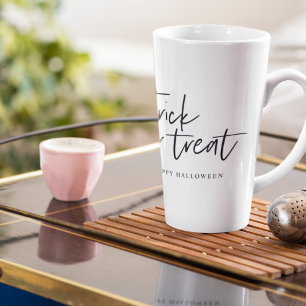 Modern Minimal Trick And Treat   Happy Halloween Latte Mug