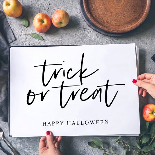 Modern Minimal Trick And Treat  Happy Halloween Paper Pad