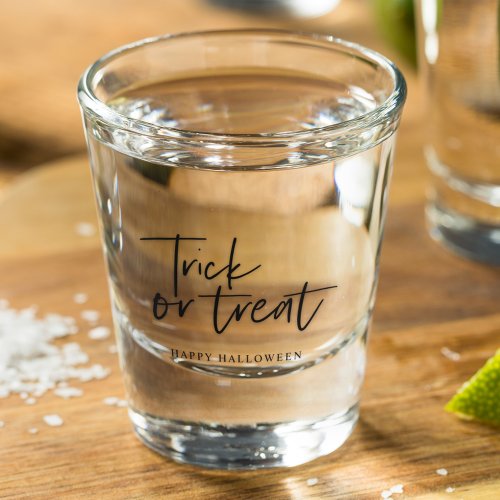 Modern Minimal Trick And Treat  Happy Halloween Shot Glass