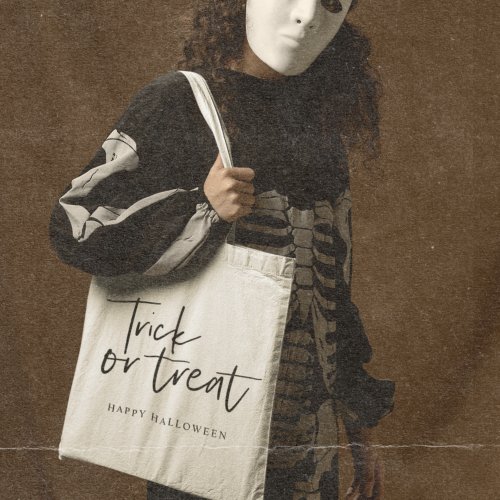 Modern Minimal Trick And Treat  Happy Halloween Tote Bag