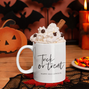 Modern Minimal Trick And Treat Happy Halloween Two-Tone Coffee Mug