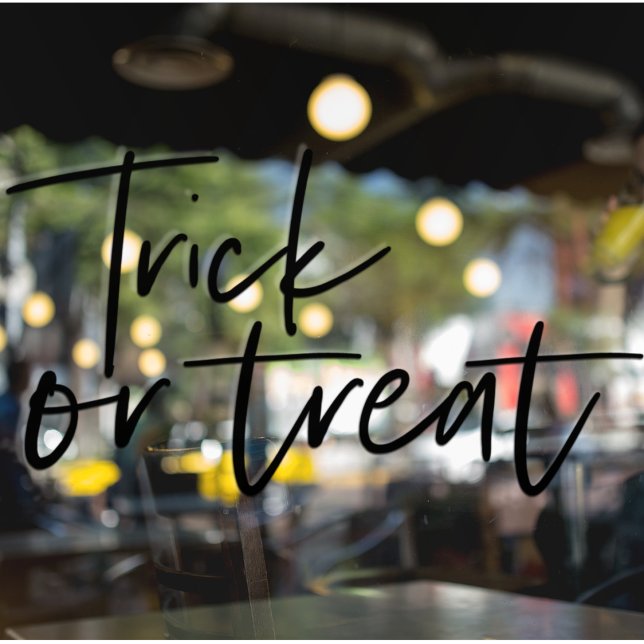 Modern Minimal Trick And Treat | Happy Halloween Window Cling (Creator Uploaded)