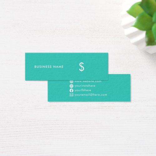 Modern Minimal Turquoise Social Media Price Tag