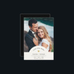 Modern Minimal Typewriter Gold Photo Wedding Save The Date<br><div class="desc">This simple photo Save the Date card for your wedding celebration shines with simplicity. Modern typewriter typography, accented by a delicate heart in (printed) gold frames your favorite photo and makes this wedding stationery both minimalist and yet so elegant. On the back is space for more information such as wedding...</div>
