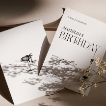 Modern Minimal typography Birthday Invitation