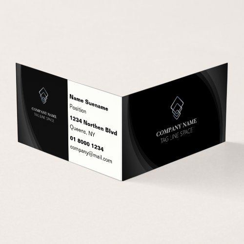 Modern Minimal Typography Black Business Card