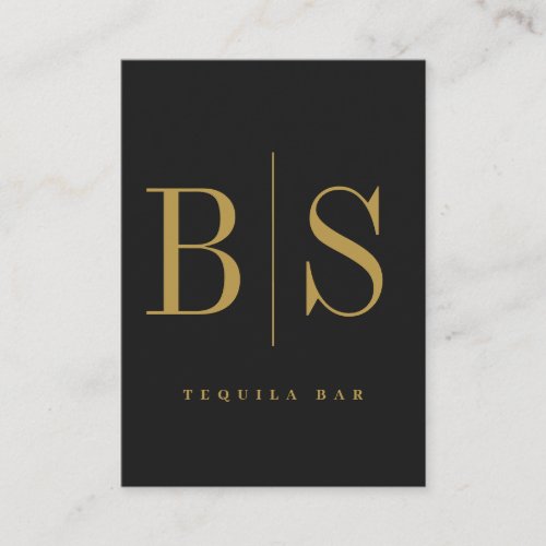 Modern Minimal Typography Black  Gold Business Card