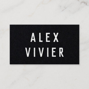 Modern Minimal Typography Black Paper Business Card