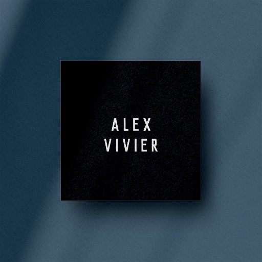 Customizable Modern Minimal Typography Black Paper Square Business Card