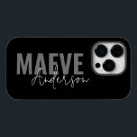 Modern minimal typography black white elegant Case-Mate iPhone 14 pro case<br><div class="desc">Modern minimal typography black white elegant simple unique personalized phone case design.</div>