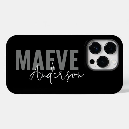 Modern minimal typography black white elegant Case_Mate iPhone 14 pro case