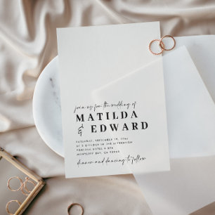 Modern minimal typography bold script wedding