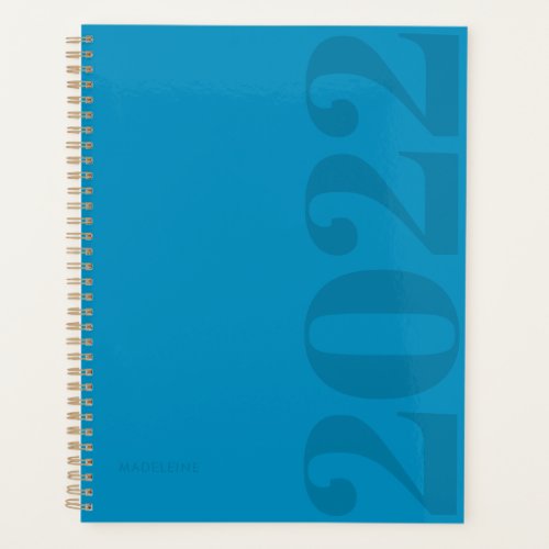 Modern Minimal Typography Bright Blue 2022 Yearly  Planner