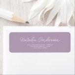 Modern Minimal Typography Casual Script Plum Label<br><div class="desc">A modern and casual script typography minimalist return address labels in plum and white theme. Perfect for personal use or for business.</div>
