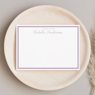 Modern Minimal Typography Casual Script Plum Note Card