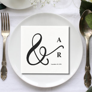 Modern Minimal Typography Couples Monogram Wedding Napkins