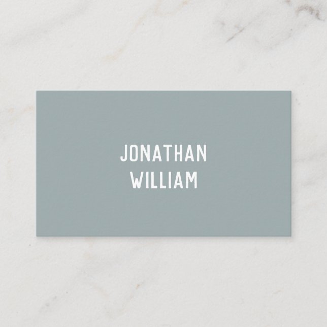 Modern Minimal Typography Dusty Blue Paper  Business Card (Front)