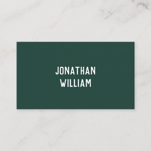 Modern Minimal Typography Emerald Green Paper  Business Card
