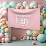 Modern minimal typography girly pink 50th birthday banner<br><div class="desc">Hello fifty modern minimal typography simple girly pink and white 50th birthday invitation. Part of a contemporary collection.</div>