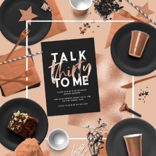 Modern minimal typography girly rose gold 30 talk
