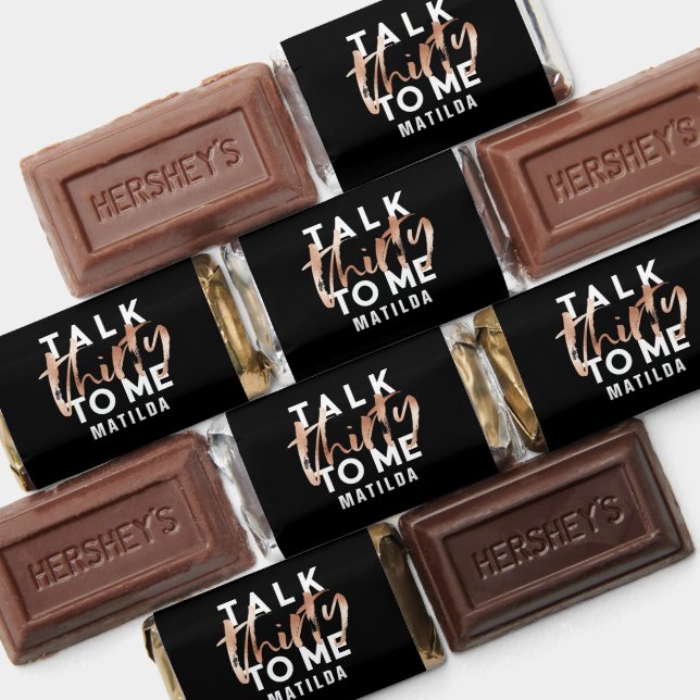 Modern minimal typography girly rose gold 30th hershey's miniatures (Assorted)