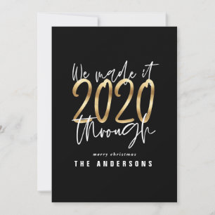 Modern minimal typography gold chic holiday 2020 card