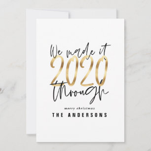 Modern minimal typography gold chic holiday 2020 card