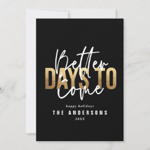 Modern minimal typography gold chic holiday card