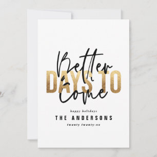 Modern minimal typography gold chic holiday card