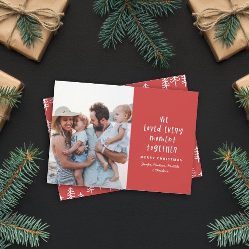 Modern minimal typography holiday family photo