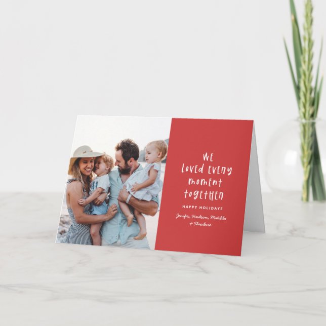 Modern, minimal typography holiday family photo (Front)