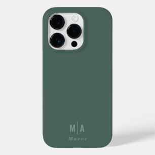 Modern minimal typography monogram sage green Case-Mate iPhone 14 pro case