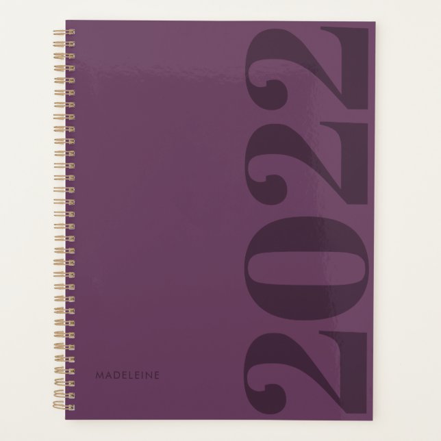 Modern Minimal Typography Purple 2022 Yearly  Planner (Front)