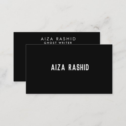 Modern Minimal Typography Rectangle Black Paper  Business Card