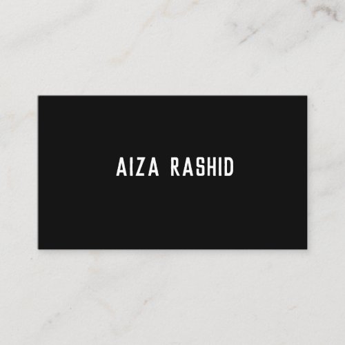 Modern Minimal Typography Rectangle Black Paper  Business Card