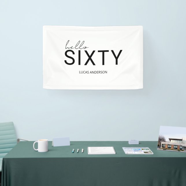 Modern minimal typography simple 60th birthday  banner (Tradeshow)