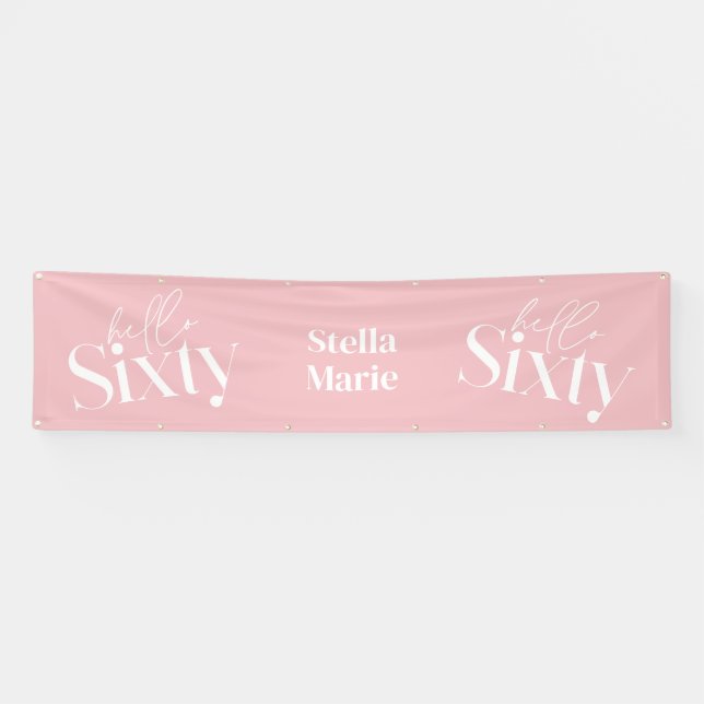 Modern minimal typography simple 60th birthday banner (Horizontal)