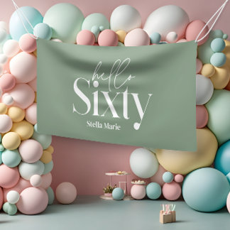 Modern minimal typography simple 60th birthday banner