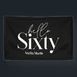 Modern minimal typography simple 60th birthday banner<br><div class="desc">Modern minimal typography simple black and white 60th birthday invitation. Part of a contemporary collection.</div>
