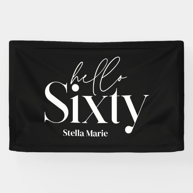 Modern minimal typography simple 60th birthday banner (Horizontal)