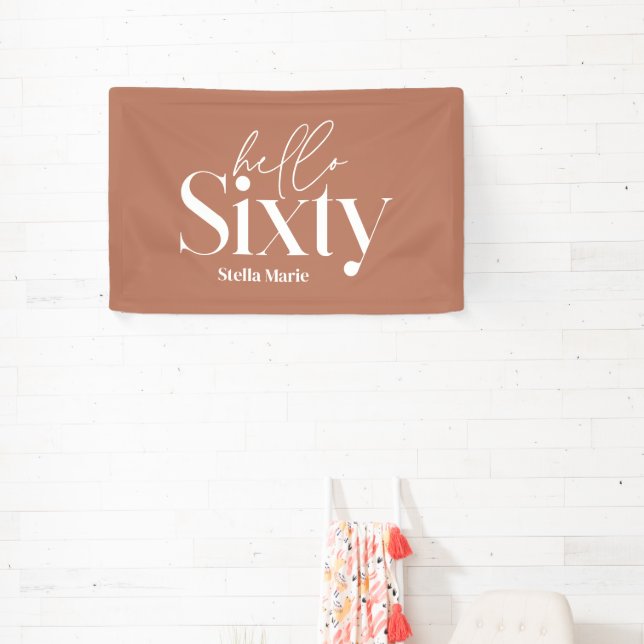 Modern minimal typography simple 60th birthday banner (Insitu)