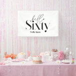 Modern minimal typography simple 60th birthday banner<br><div class="desc">Modern minimal typography simple black and white 60th birthday invitation. Part of a contemporary collection.</div>