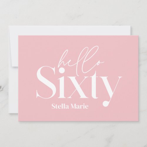 Modern minimal typography simple 60th birthday invitation