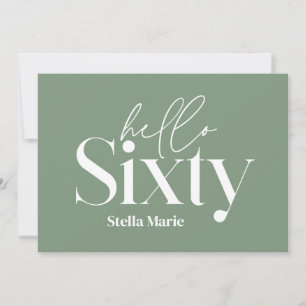 Modern minimal typography simple 60th birthday invitation