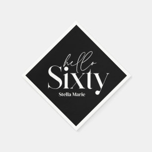Modern minimal typography simple 60th birthday napkins