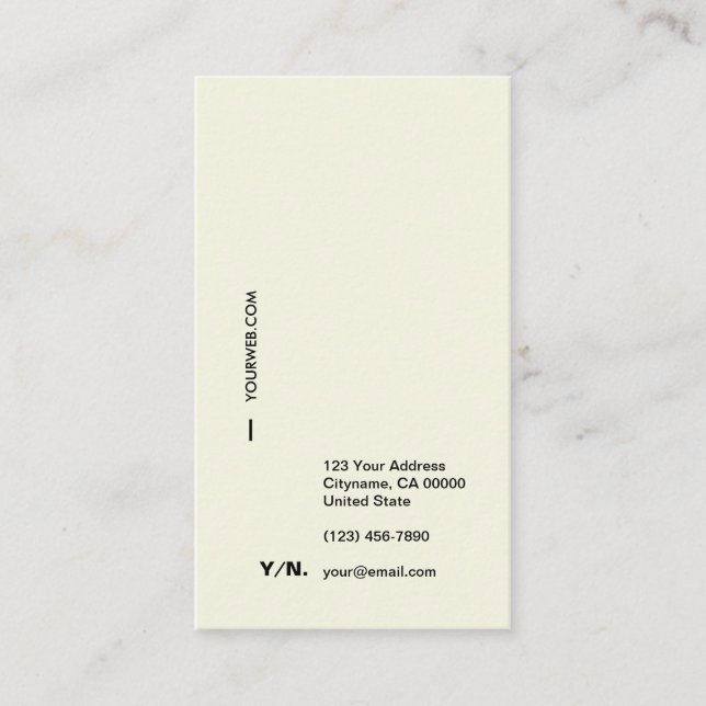 Modern Minimal Typography Vertical Business Card (Front)