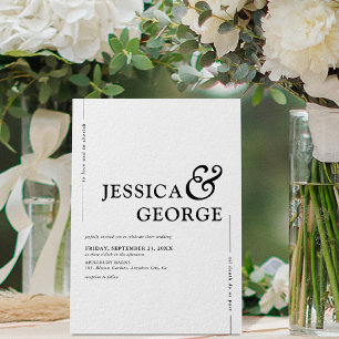 Modern Minimal Typography Wedding Invitation