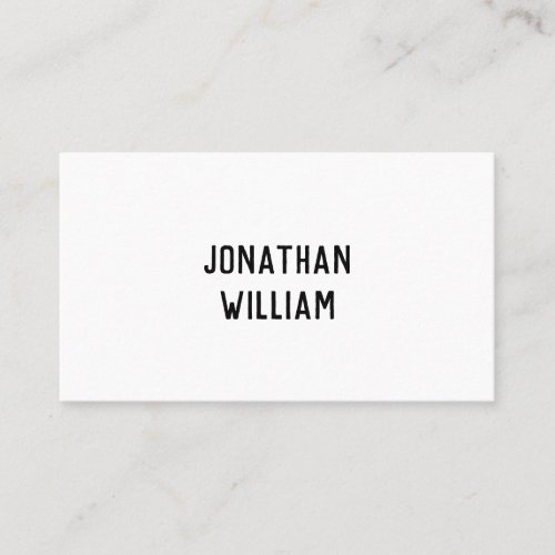 Modern Minimal Typography White Paper  Business Card
