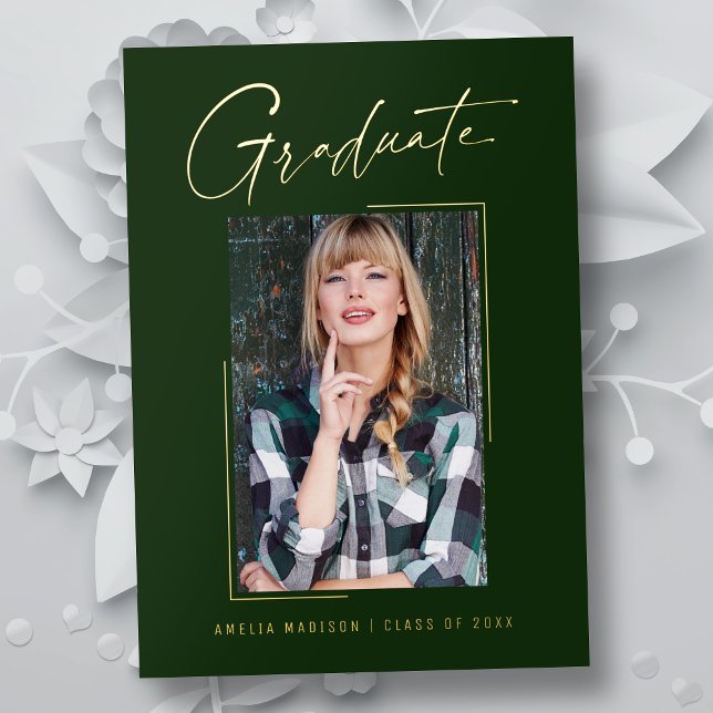 Modern Minimal Unique Ink Script Graduate Card (Creator Uploaded)